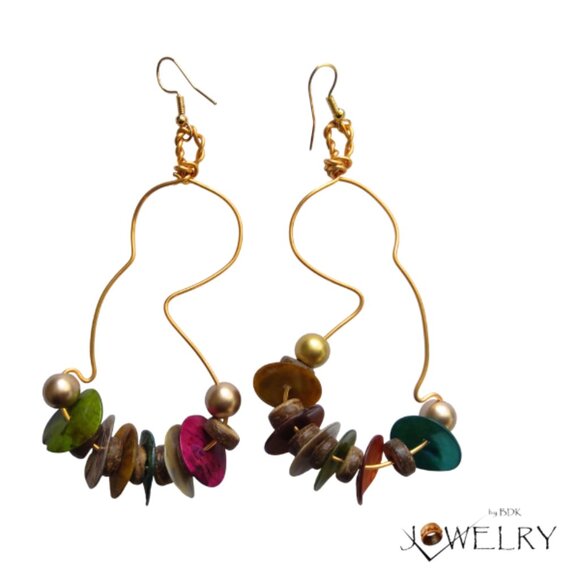 Handmade Artistic Boho Wire Art Earrings - Picture 1 of 3